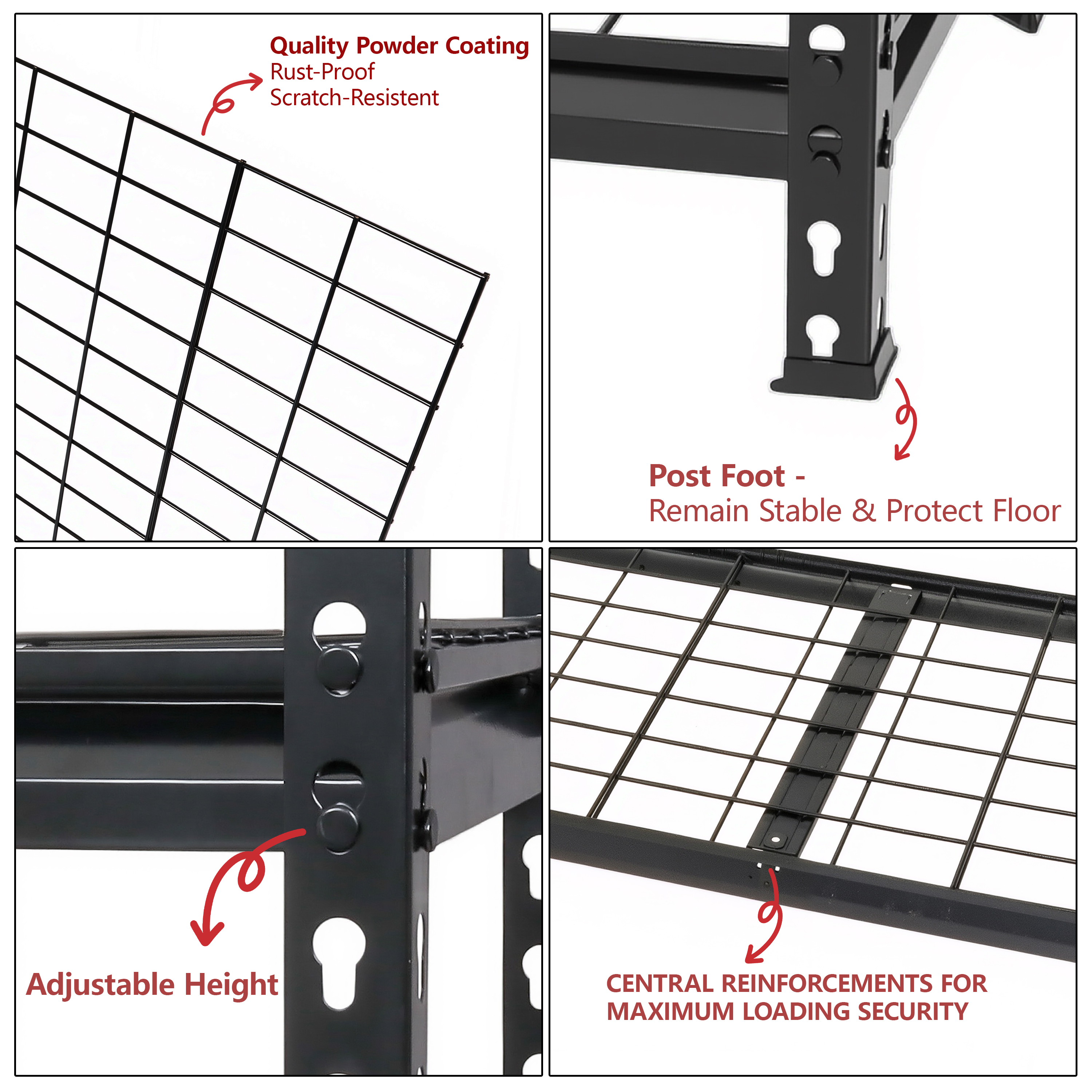 5- Tier Storage Shelves  Heavy- Duty Garage Shelving  Adjustable Shelving Unit  Steel Shelf  Boltless Assembly  For Garage  Shed  2 250 Lb Load   36 W X 18 D X 72 H Inches  Black