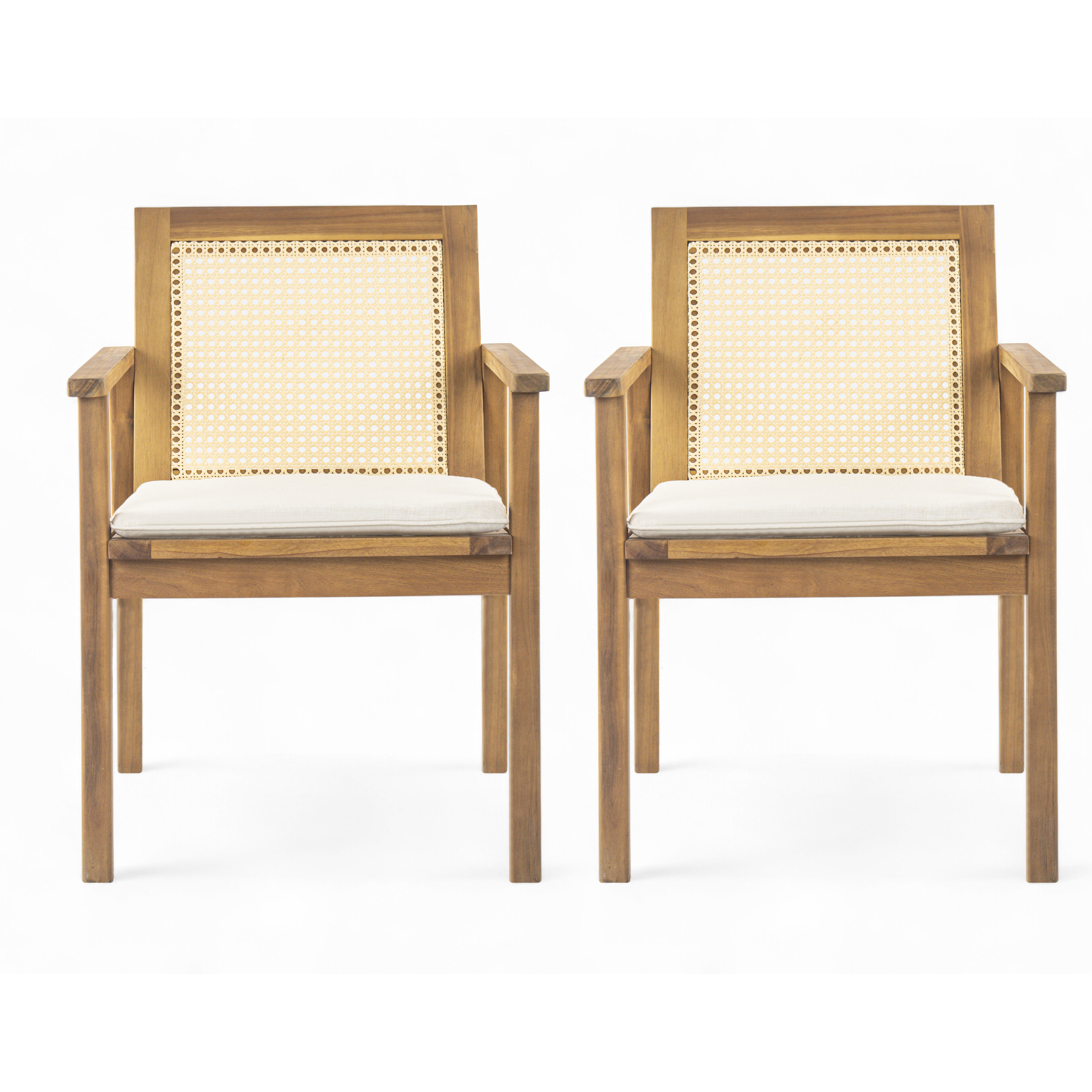 Acacia Outdoor Dining Chair Set, picture 3 of 4
