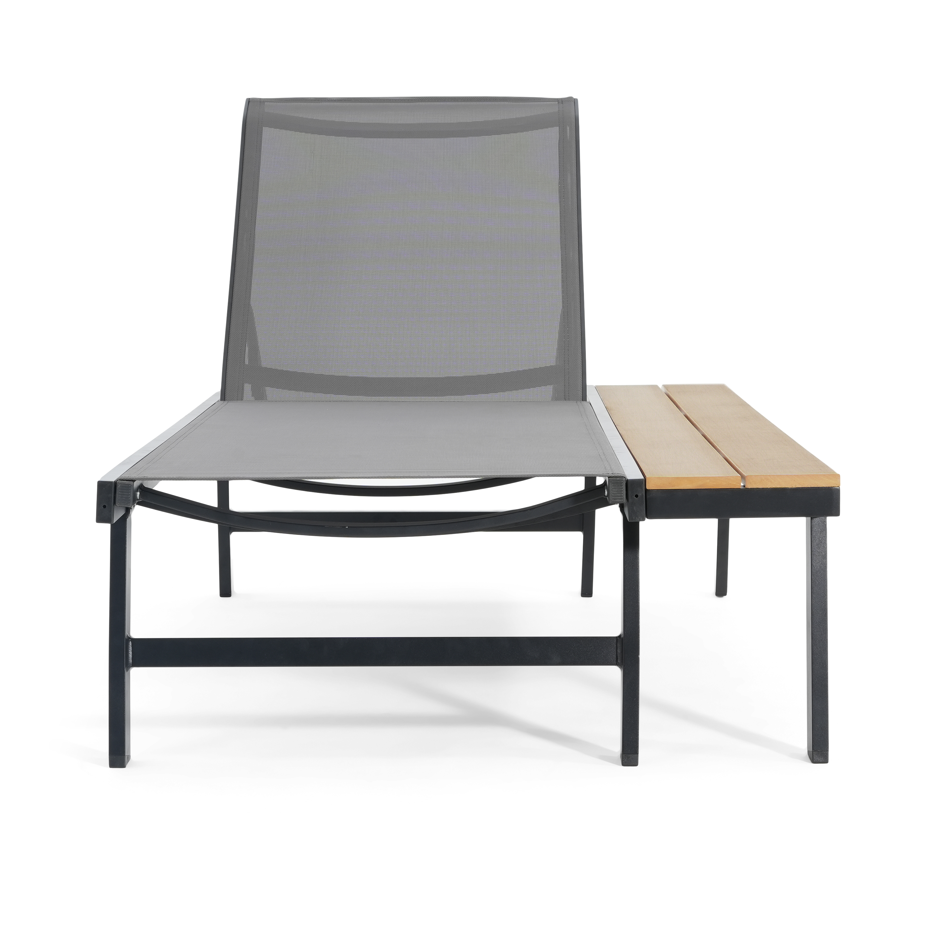 Aluminum Chaise Lounge with Side Table