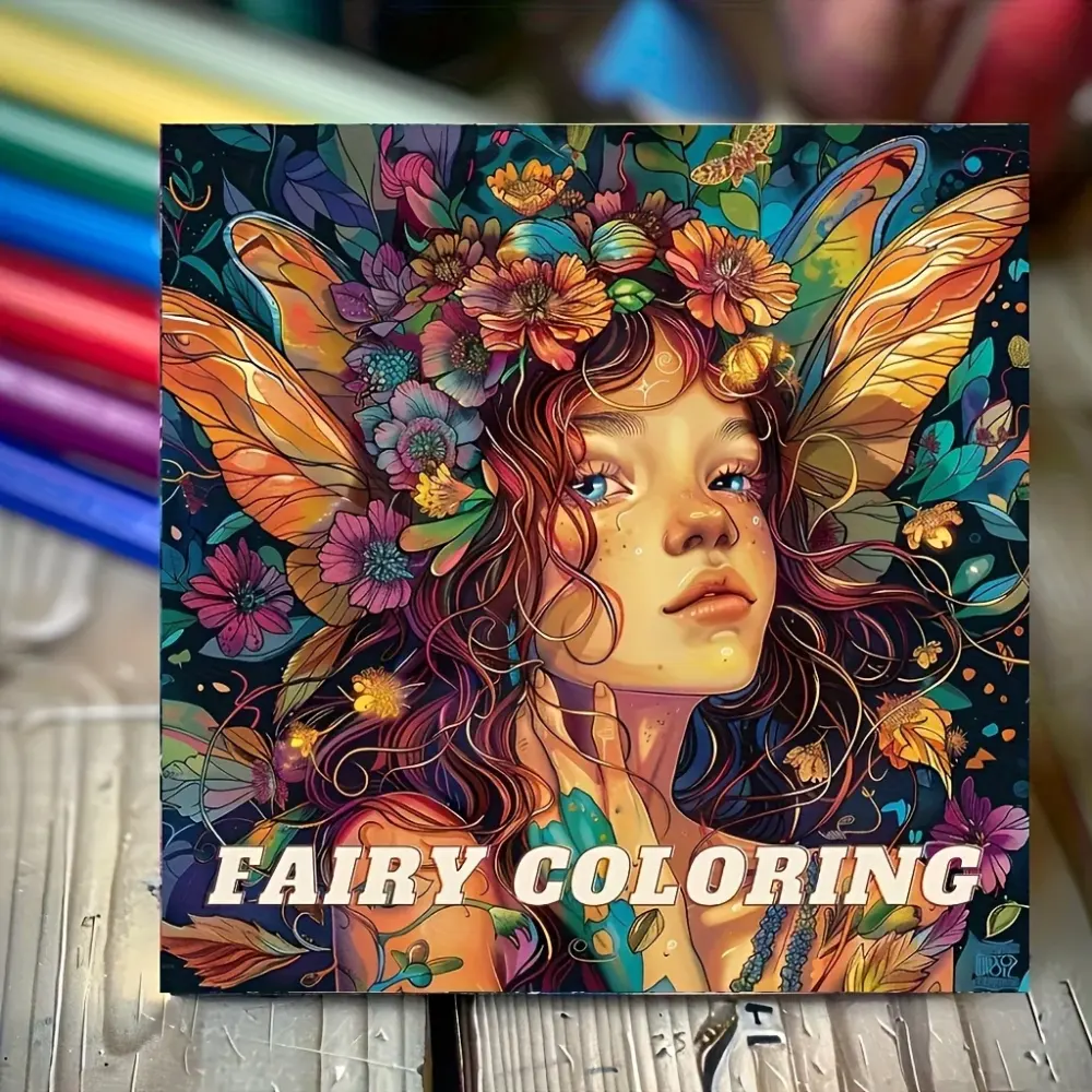 28 Pages Fairy Coloring Book for Adult Stress Reduction
