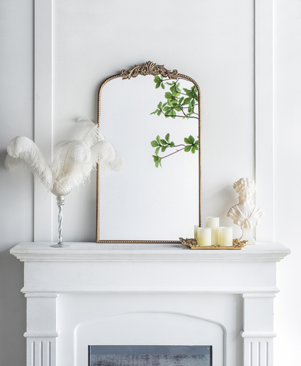 24  X 42  Gold Arch Mirror  Baroque Inspired Wall Decor For Bathroom Bedroom Living Room