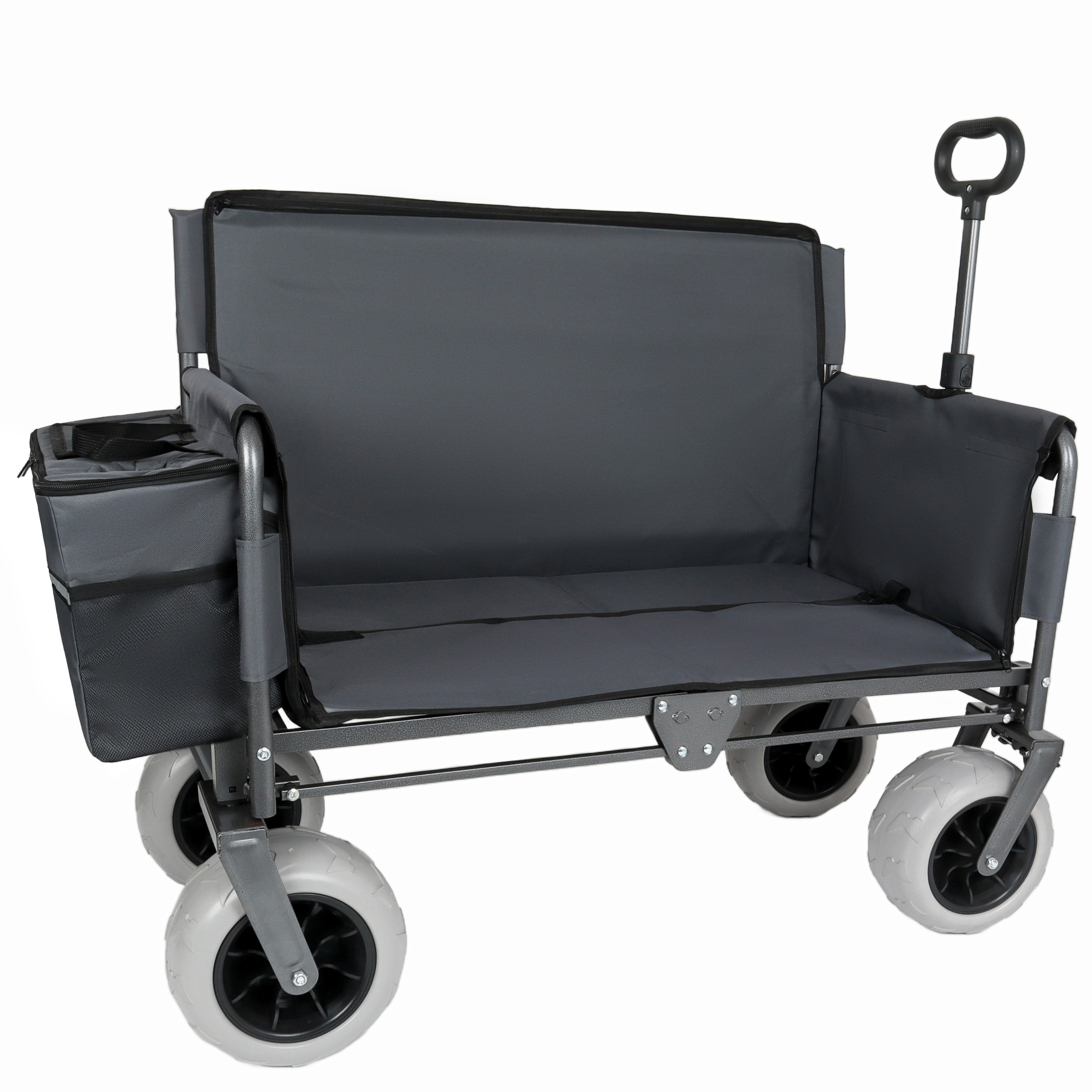3- In- 1 Folding Wagon With Bench Seat - Patent Protection Includes 1 Ice Pack 500lbs Capacity 9 X4 Beach Tires For Camping & Beach Gray E8d710ab 3a42 4f08 A851 4a1d04da0578