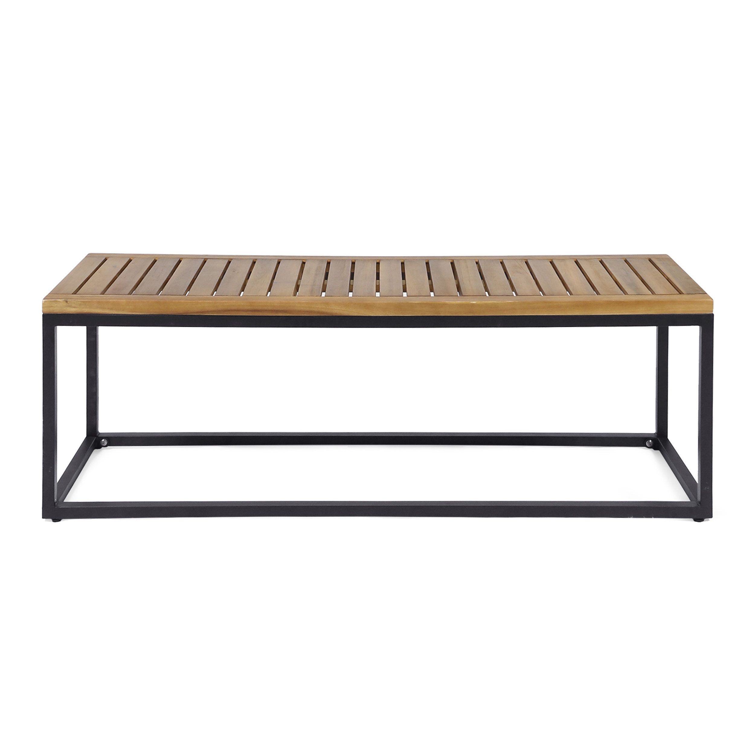 Acacia Wood and Iron Bench