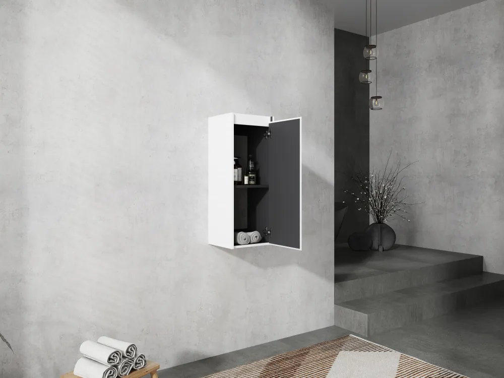 12  Bathroom Side Cabinet Soft Close Doors Float Mounting Design  KD- Packing