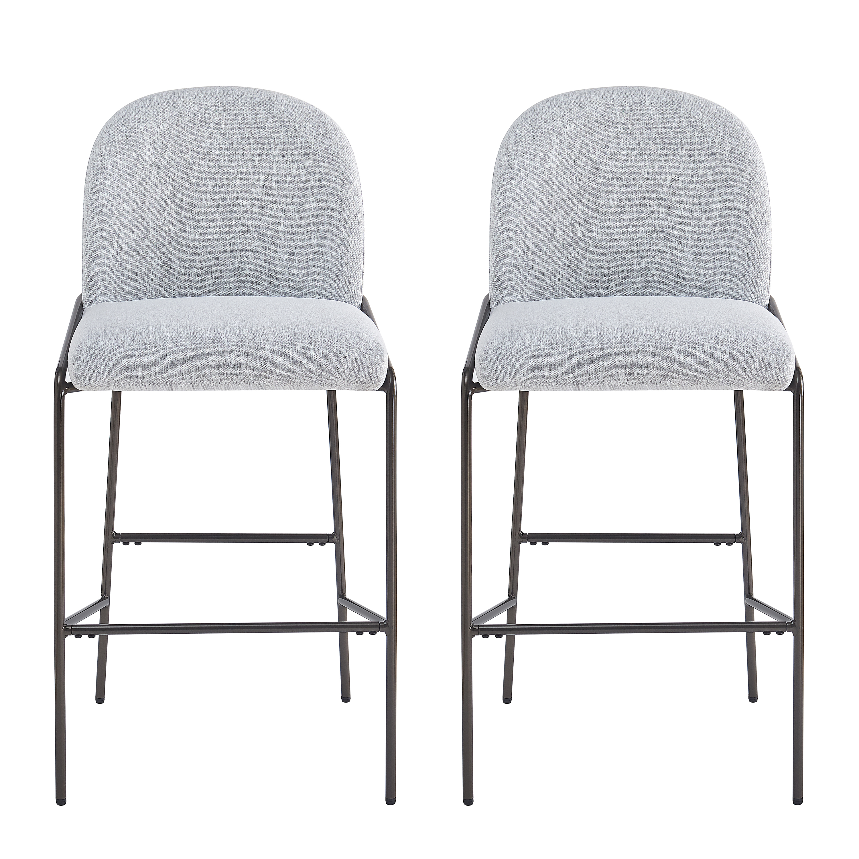 Metal Upholstered Barstool Set
