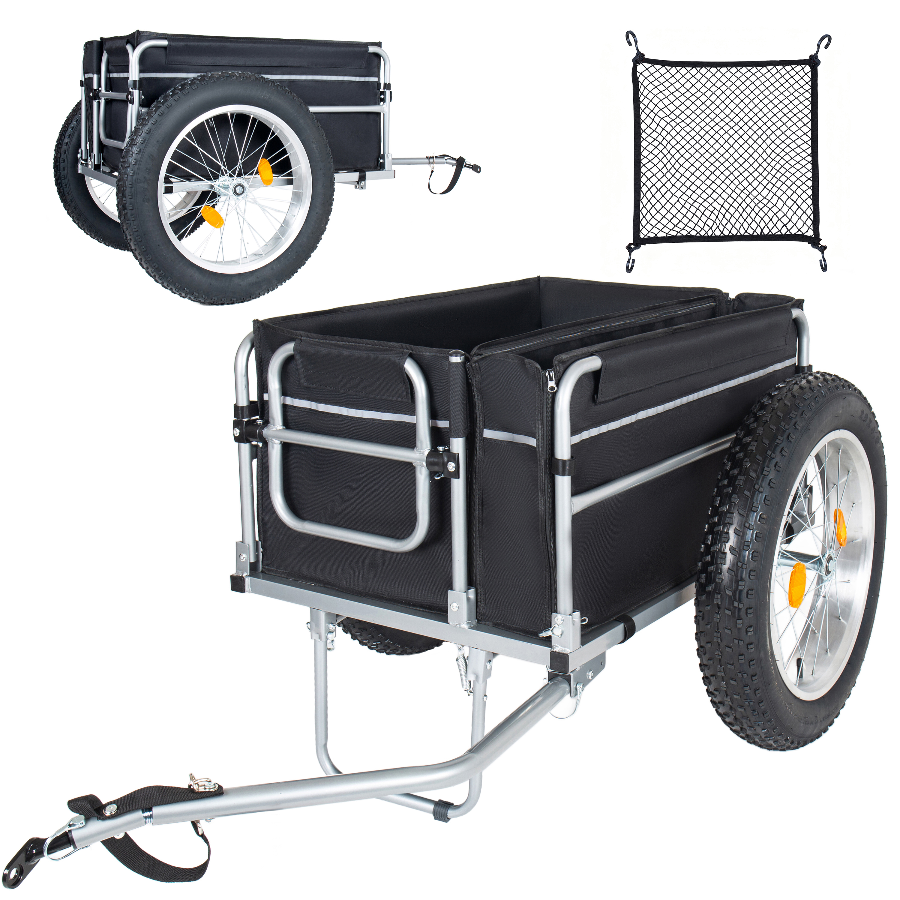 Upgraded 23 X4.0 Fat Tires Bike Cargo Trailer 150LBS Load Capacity Heavy- Duty...