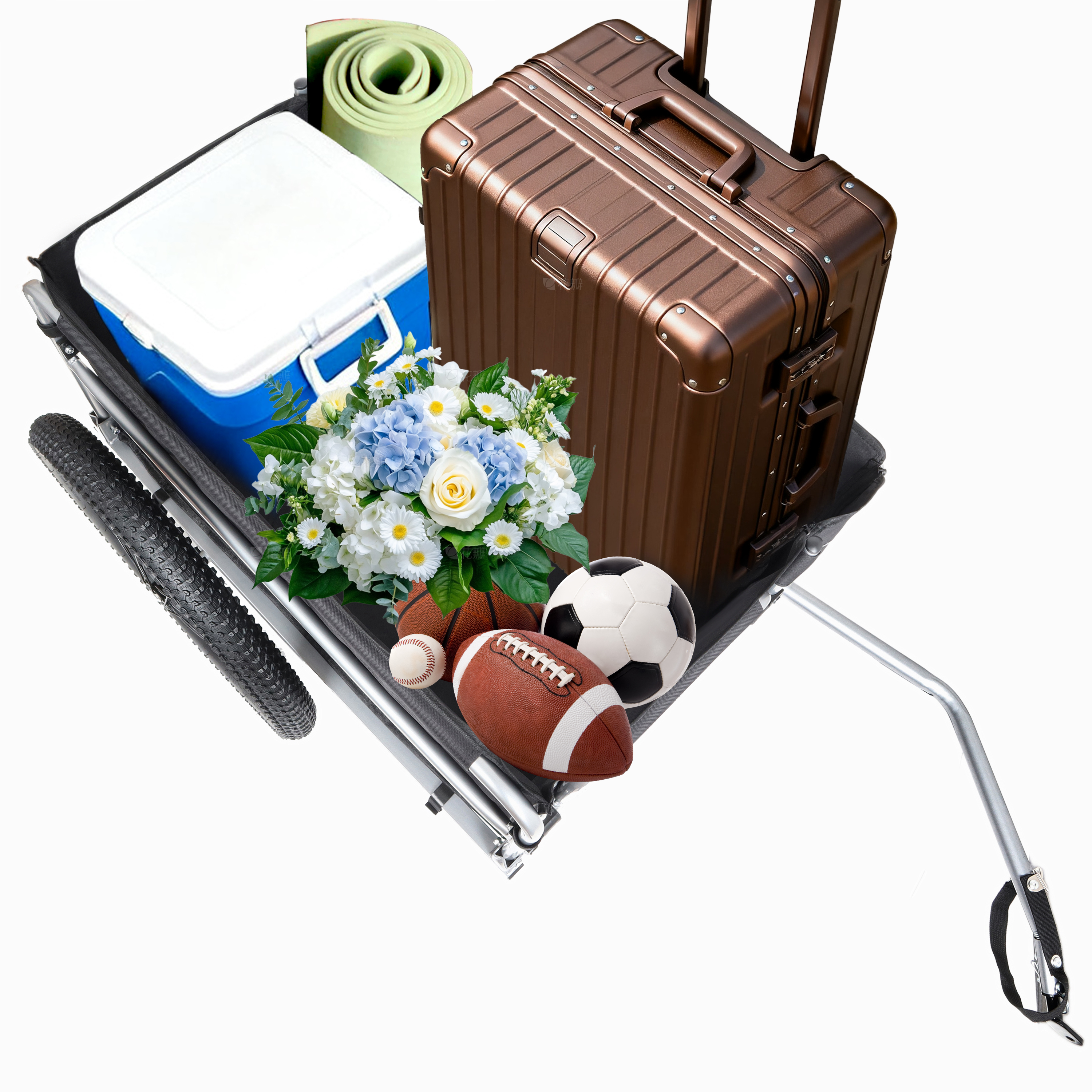 Heavy-duty Bicycle Cargo Trailer For Camping And Grocery Hauling_voghion.com