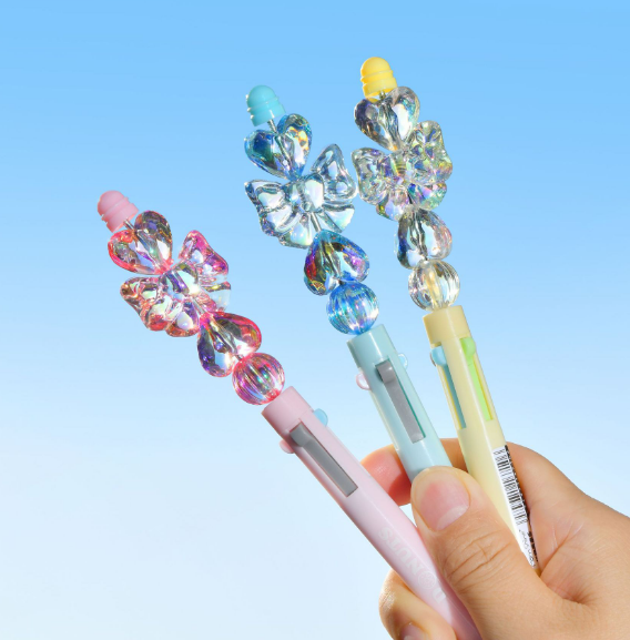 Four-color press beaded pen-bow style-random color-0.5mm-1 piece