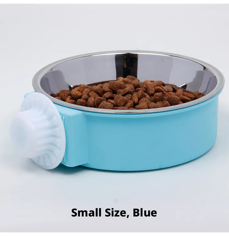 Pet hanging cage steel bowl-blue-14 * 14