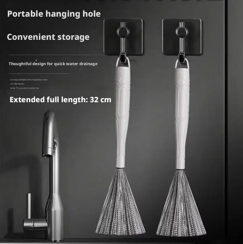 Non-slip handle pot brush-32cm-210 stainless steel