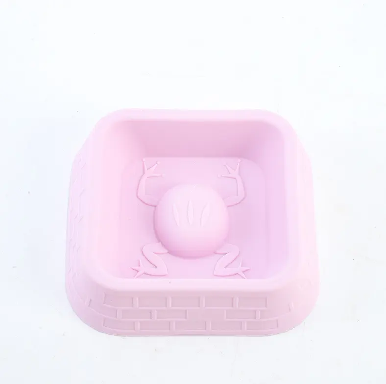 Silicone Pet Slow Food Bowl-Pink-Silicone