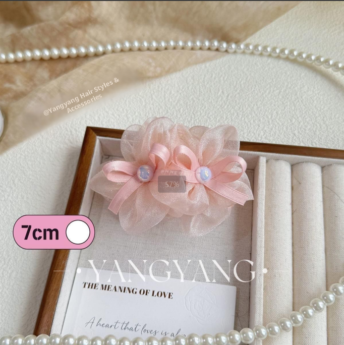 Flower grab clip-pink-mesh + plastic-1 piece