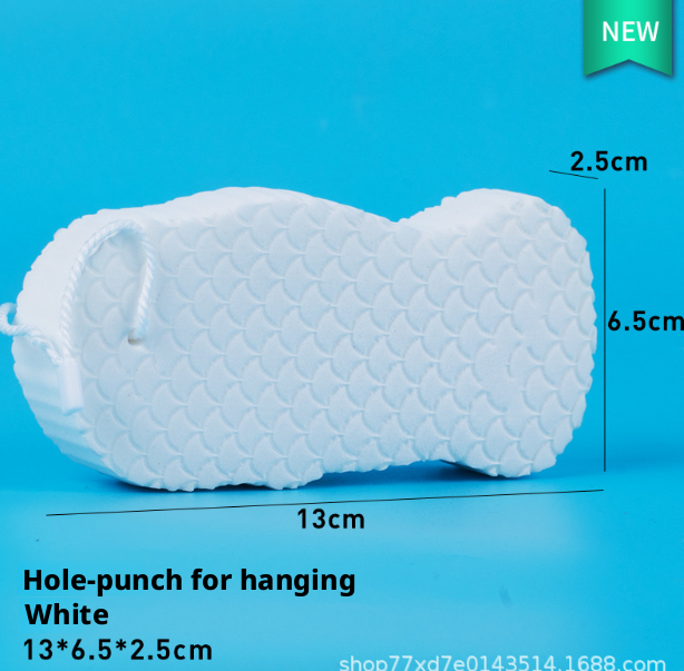 3D bathing sponge-white-PVA-1 piece