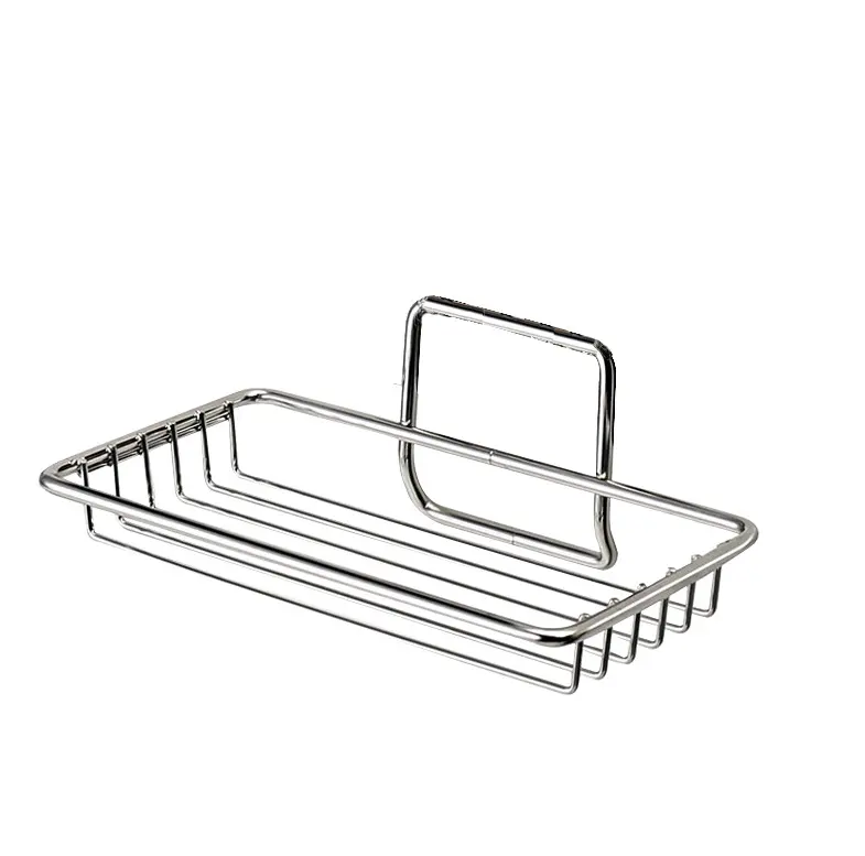 Wall-mounted soap stand-single layer-square-including patch-304 stainless steel