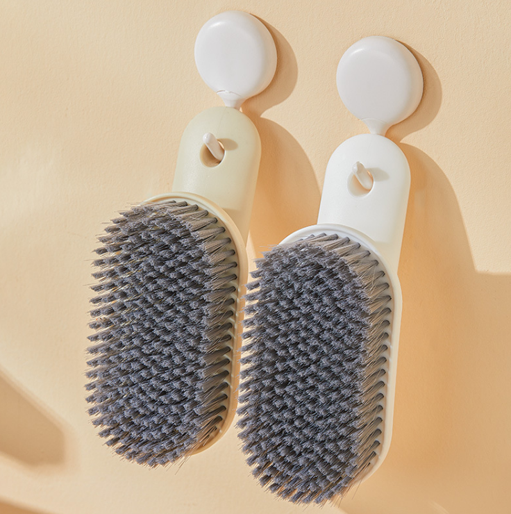 Multi-function washing brush-cream color-bristle PET+ handle PP-1 piece
