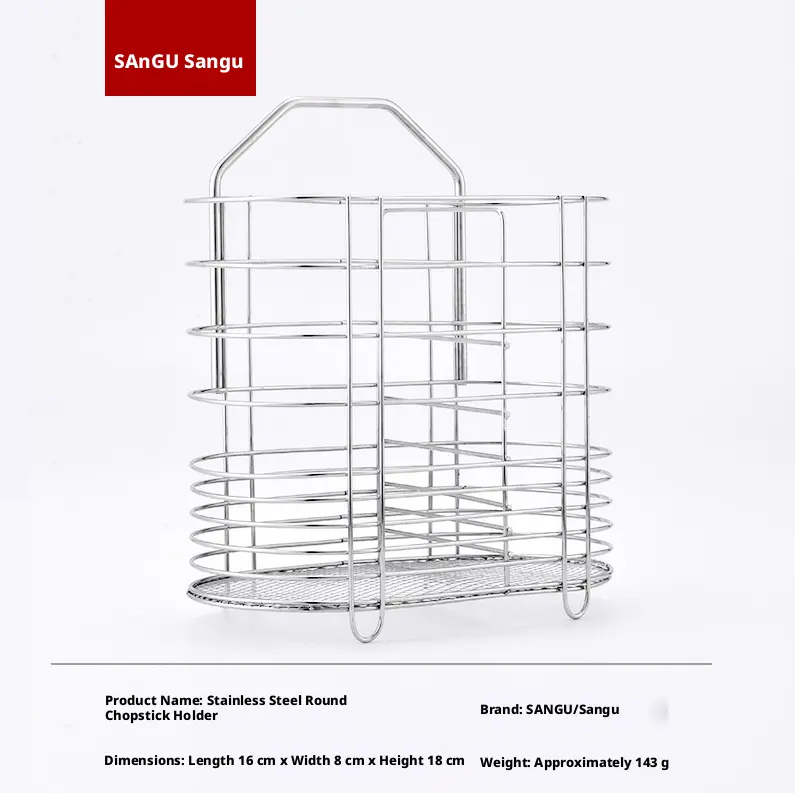 Wall-mounted chopstick barrel-round-including patch-304 stainless steel