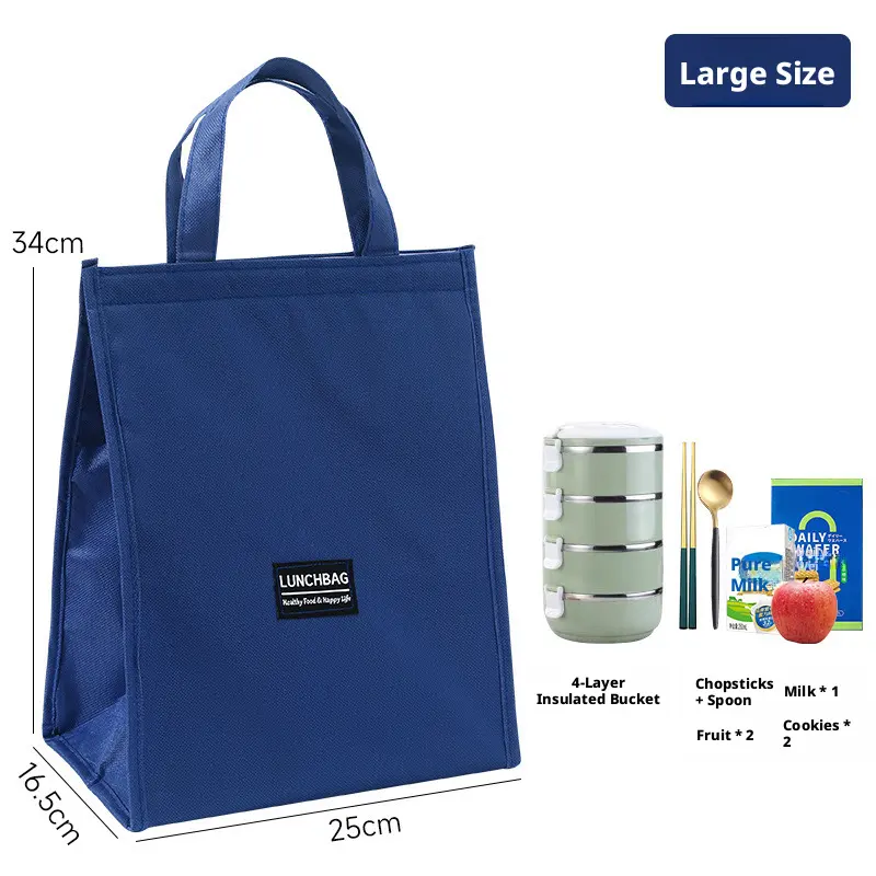 Portable thermal insulation lunch box bag-large-600D Oxford