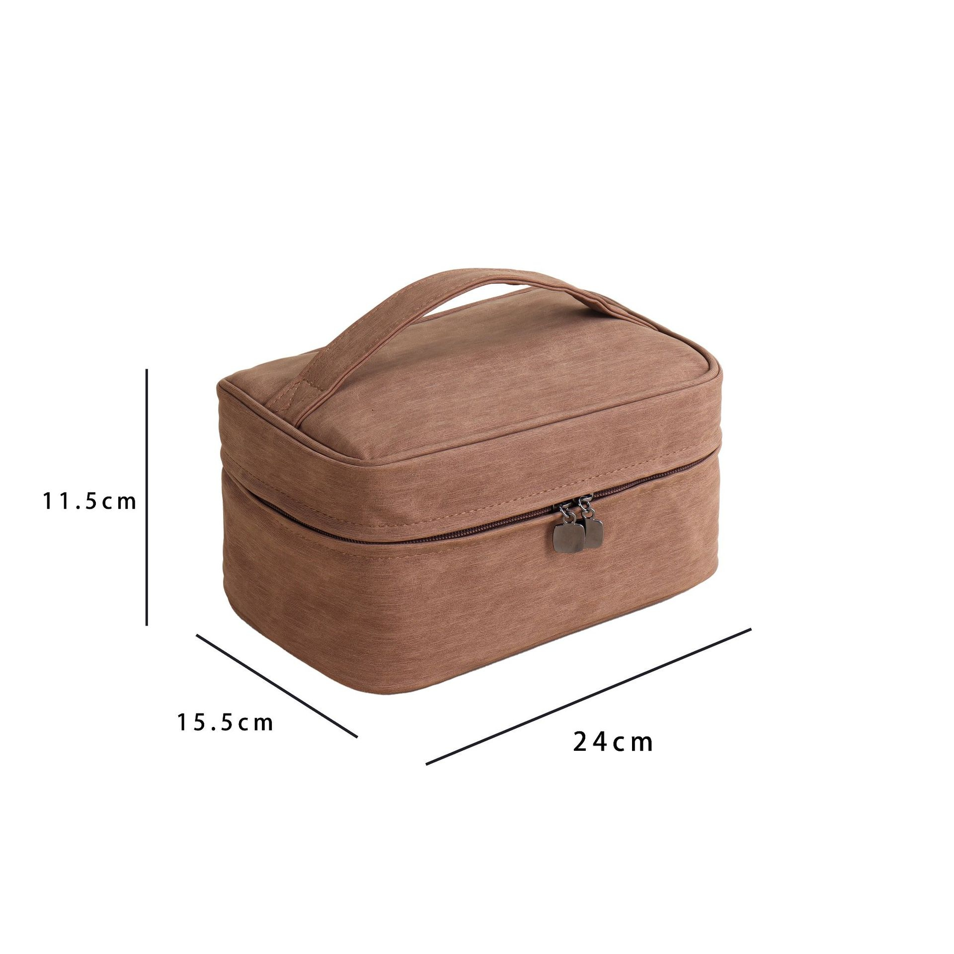 Cosmetic bag-sheep-style large capacity-camel color-26 * 18 * 14.5cm-PU-1 piece