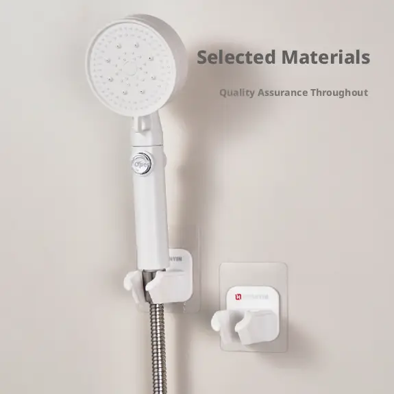 Punch-free shower stand-wall-mounted-white-1 piece