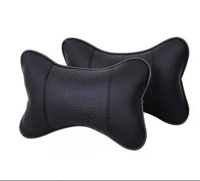Car neck pillow-black-PU leather +PP cotton