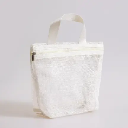 Grid portable toilet bag-off-white-1 piece