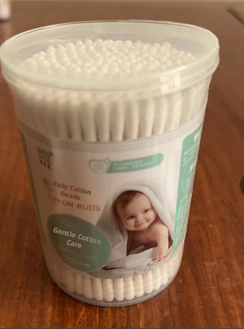 Disposable cotton swabs-round model-white-paper stick + absorbent cotton wool-200 sticks-1 box
