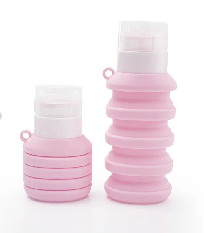 Folding dispensing bottle-pink-110ml-silicone-1 piece
