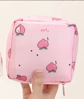 Aunt towel storage bag-pink heart heart-twill fabric
