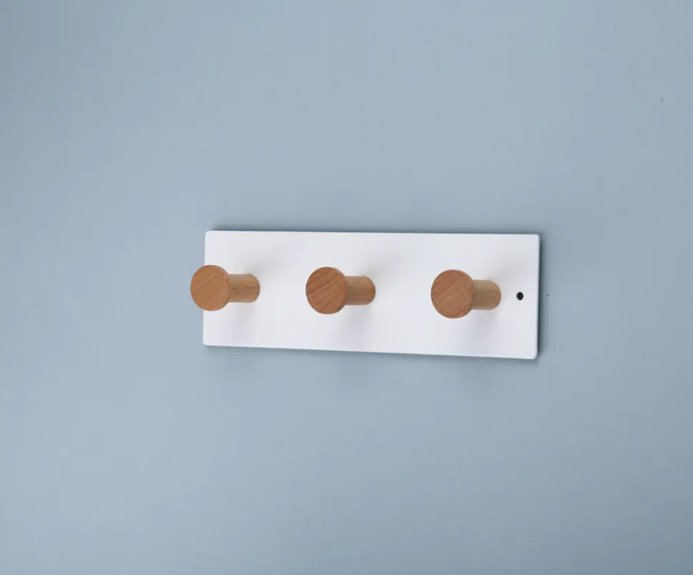 Household magnetic suction hook-white-wood + iron