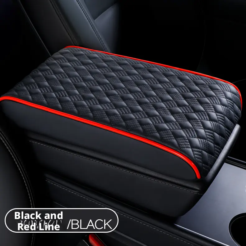 Wear resistant armrest box mat-black + red