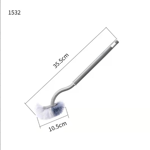 Curved long-handle toilet brush-white-PP-1 piece