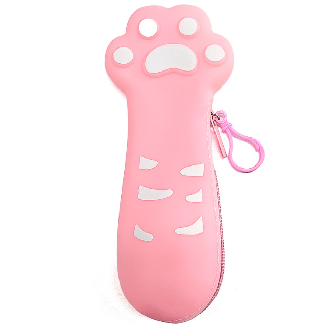 Pencil Case-Cat Claw Model-Pink-Silicone-1 piece
