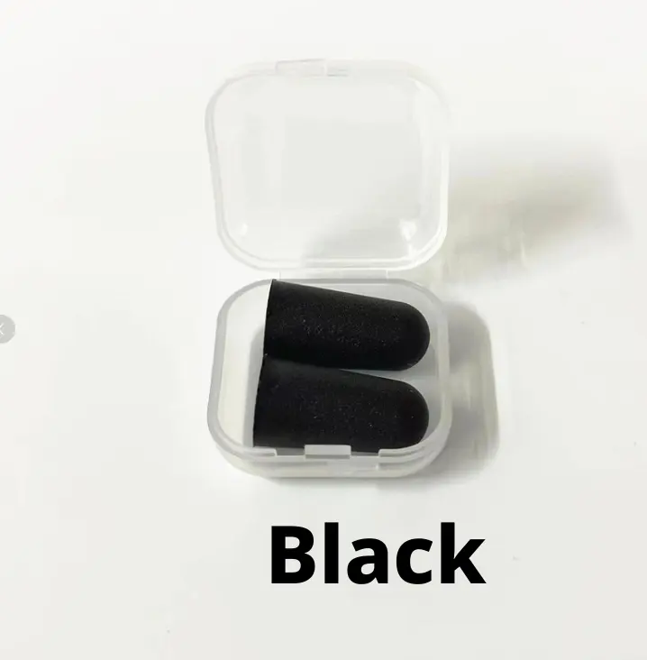 Noise reduction earbuds-black-pu sponge