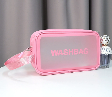 Pu matte makeup bag-pink-26 * 9 *16cm-1 piece