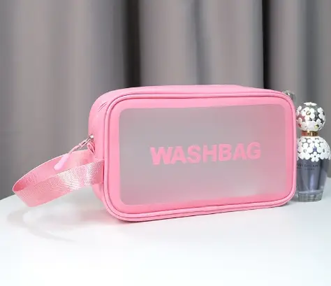 Pu matte makeup bag-pink-26 * 9 *16cm-1 piece
