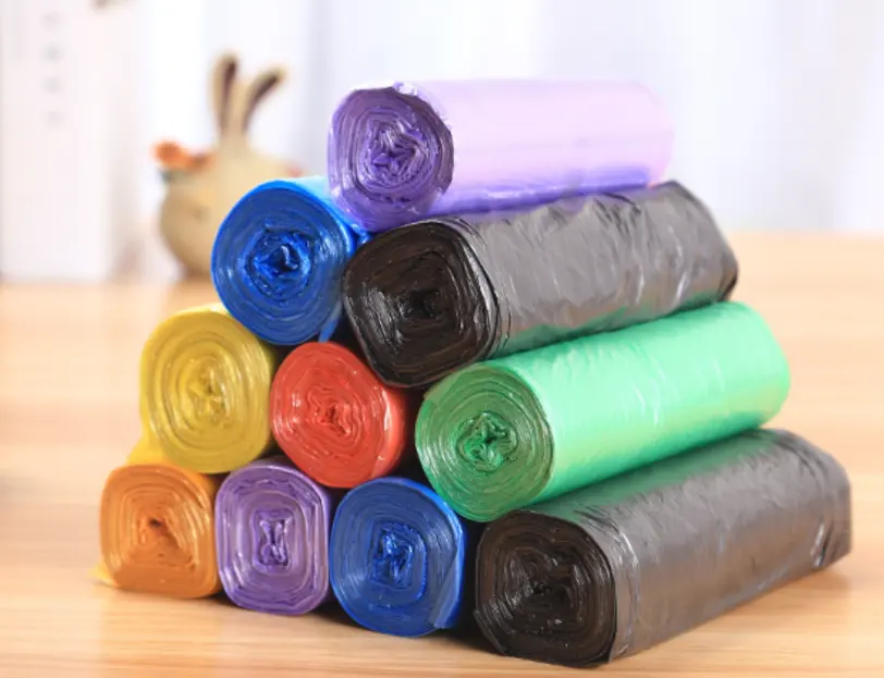 Flat garbage bag-point break type-red- -5 rolls