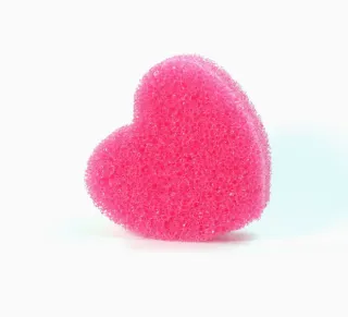 Heart-shaped cleaning sponge-red-1 piece
