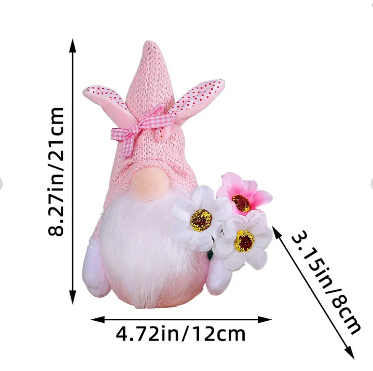 Decorative Rabbit Dwarf Decoration-Pink Rabbit-Polyester