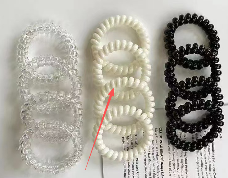 Traceless telephone cord hair ring-bold-black-1 piece