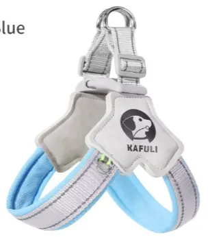 Breathable pet chest strap-M size-blue-double reflective silk