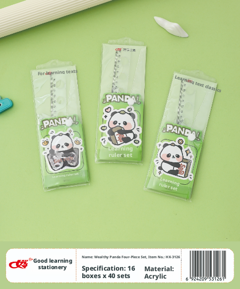 Rich Panda Hard Ruler Set-Random Four-piece Set-1 Set