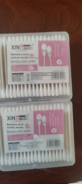 Cleaning cotton swabs-double-headed model-white-bamboo stick + absorbent cotton-100 sticks-1 box