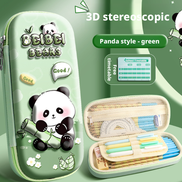 3D Stereoscopic Writing Case-Panda Model-Green-1 piece