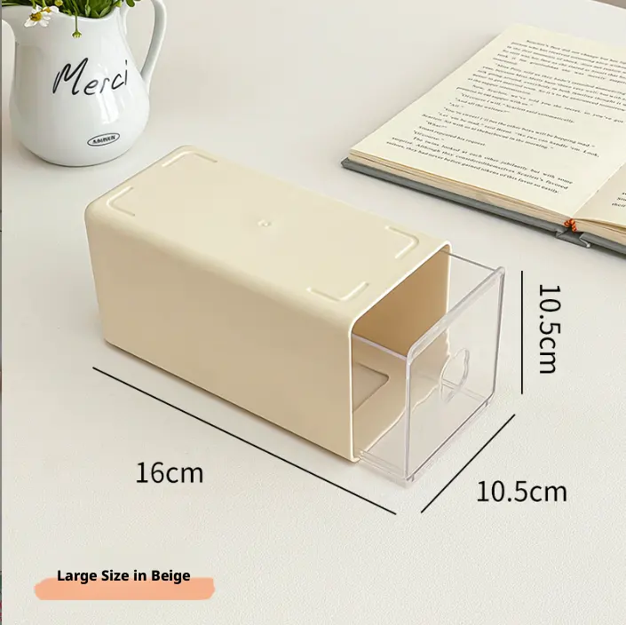 Four-leaf Clover Desktop Drawer Box-1009 Large-1 cream