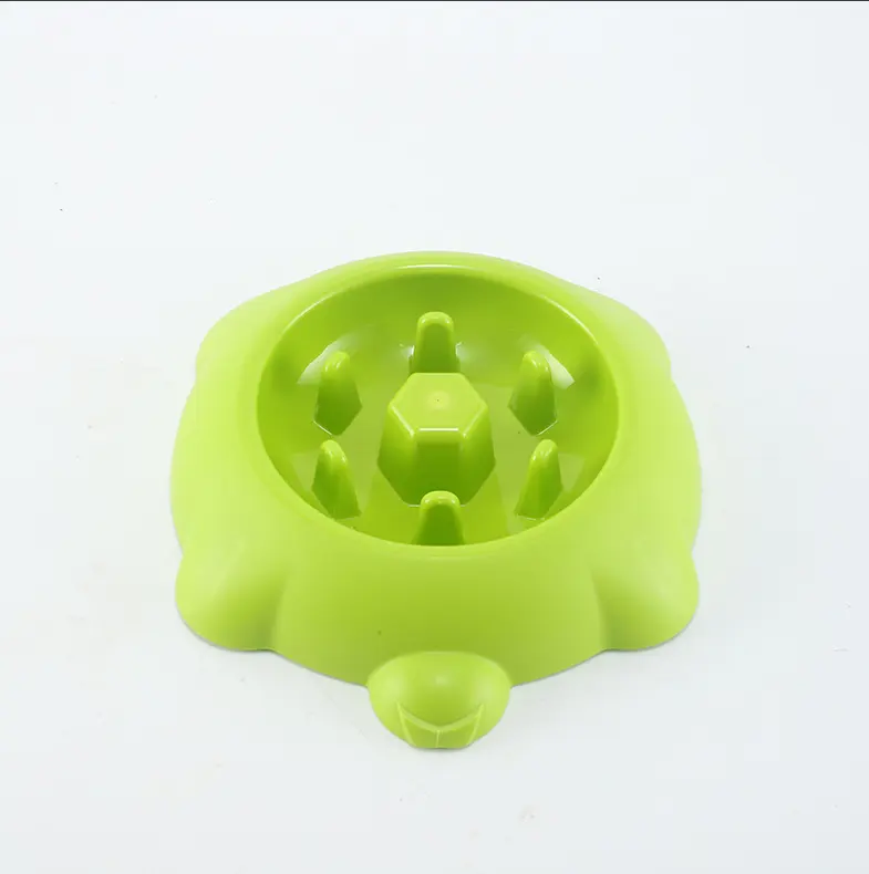 Anti-overturning pet slow food bowl-green-PP