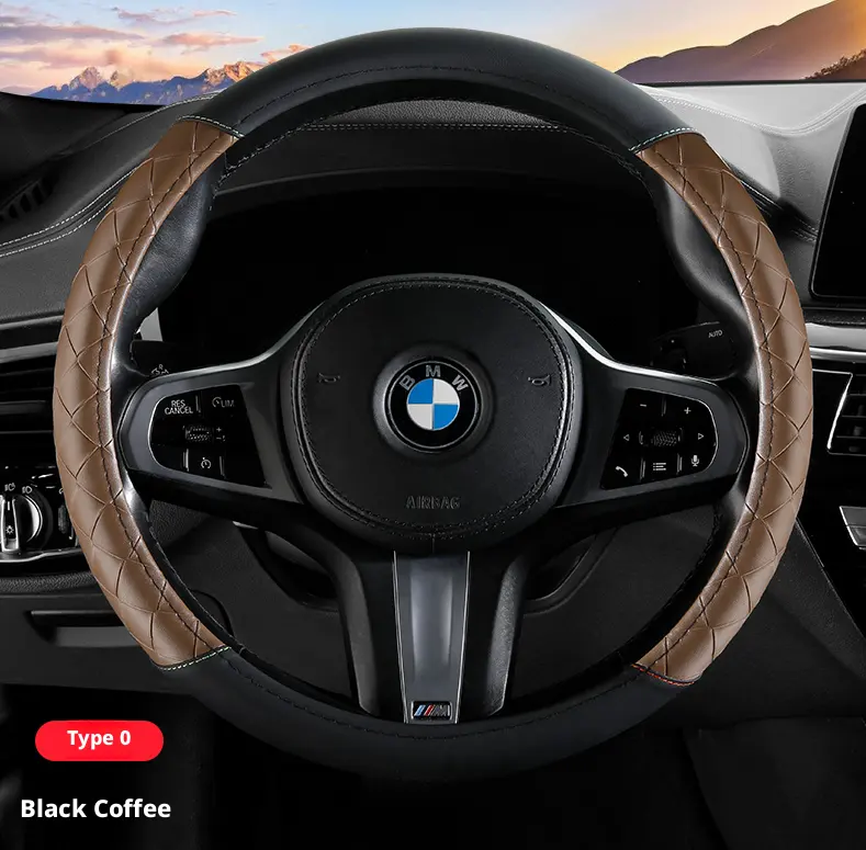 Advanced steering wheel cover-round model-black coffee color