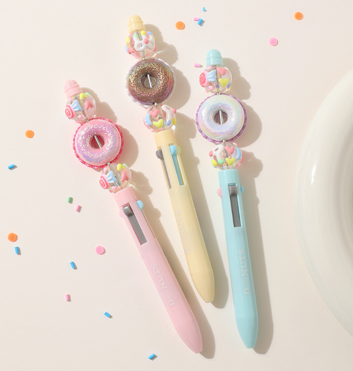 Four-color press ballpoint pen-Donut model-Random color-0.5mm-1 piece