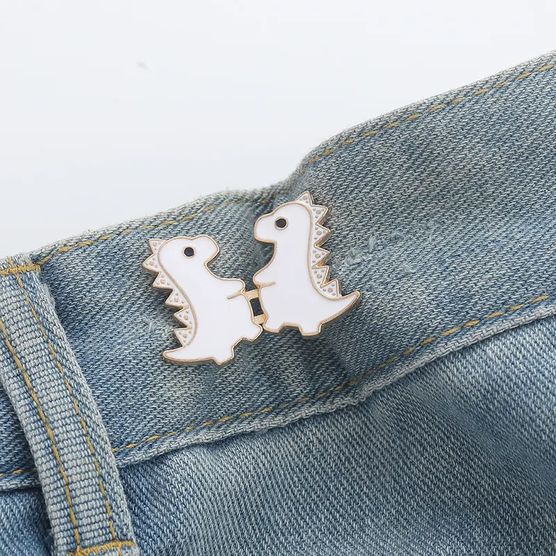 Little Dinosaur Waist Buckle-White-Alloy