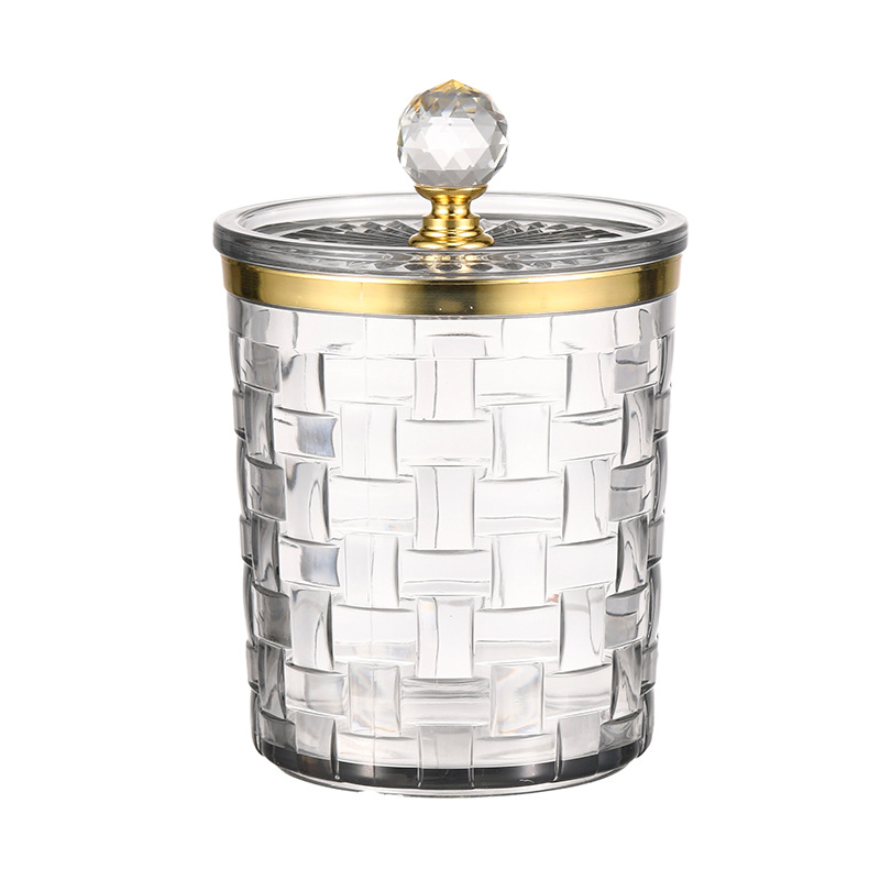 Cosmetics storage cup-crystal model-transparent gray-ps-8.5*7.3cm-1 piece