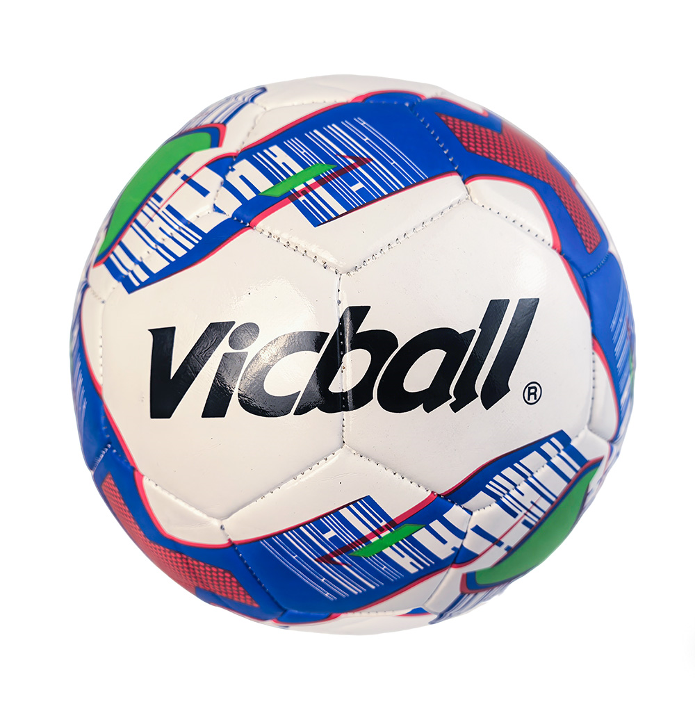 Machine-sewn football-blue and white-size 5-PVC leather-1 piece